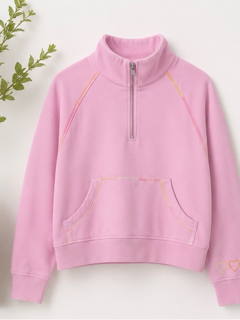 Roller Rabbit Pink Quarter Zip Sweatshirt